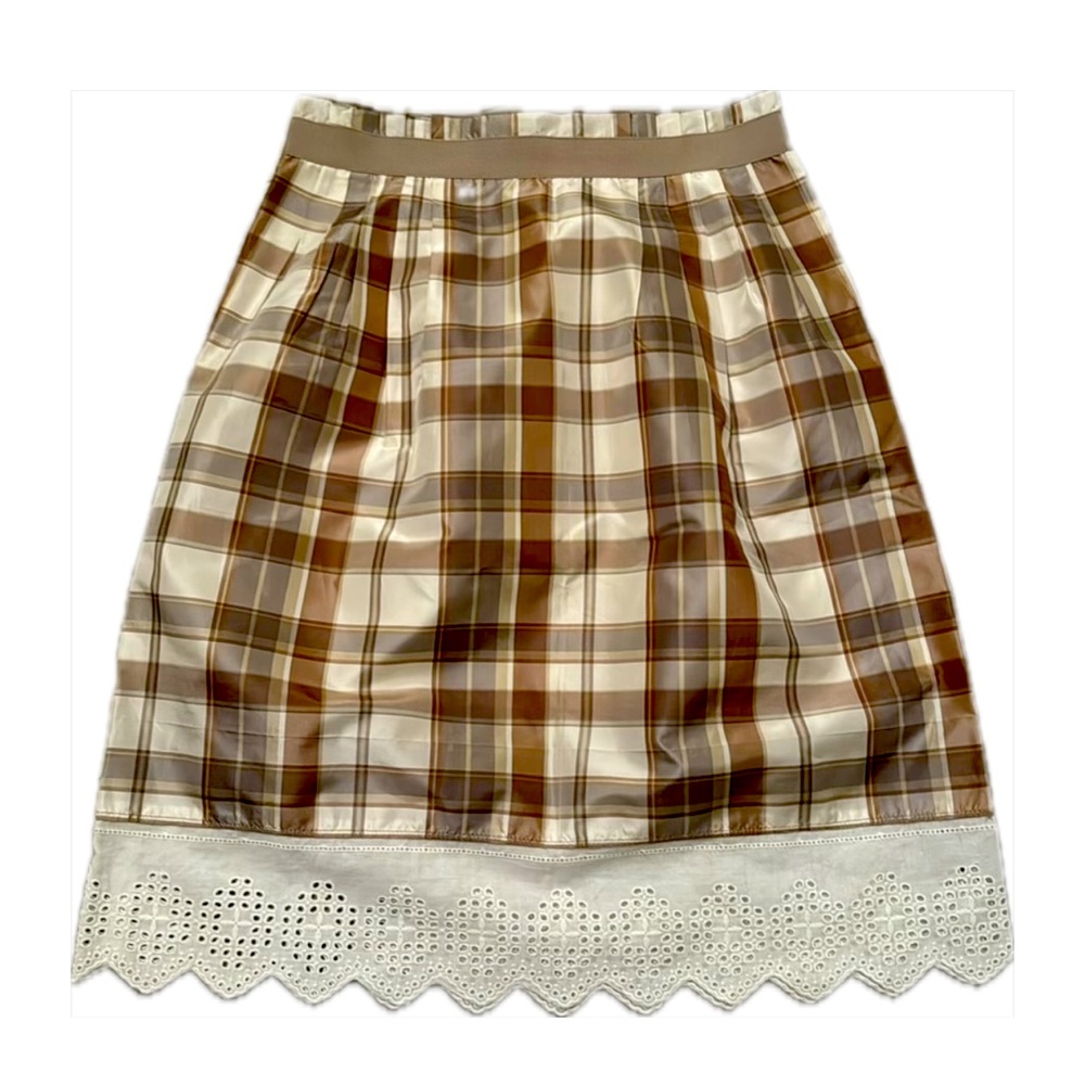 Silk Party Plaid Skirt